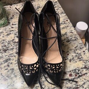 Black Lace-Up Women's Shoes